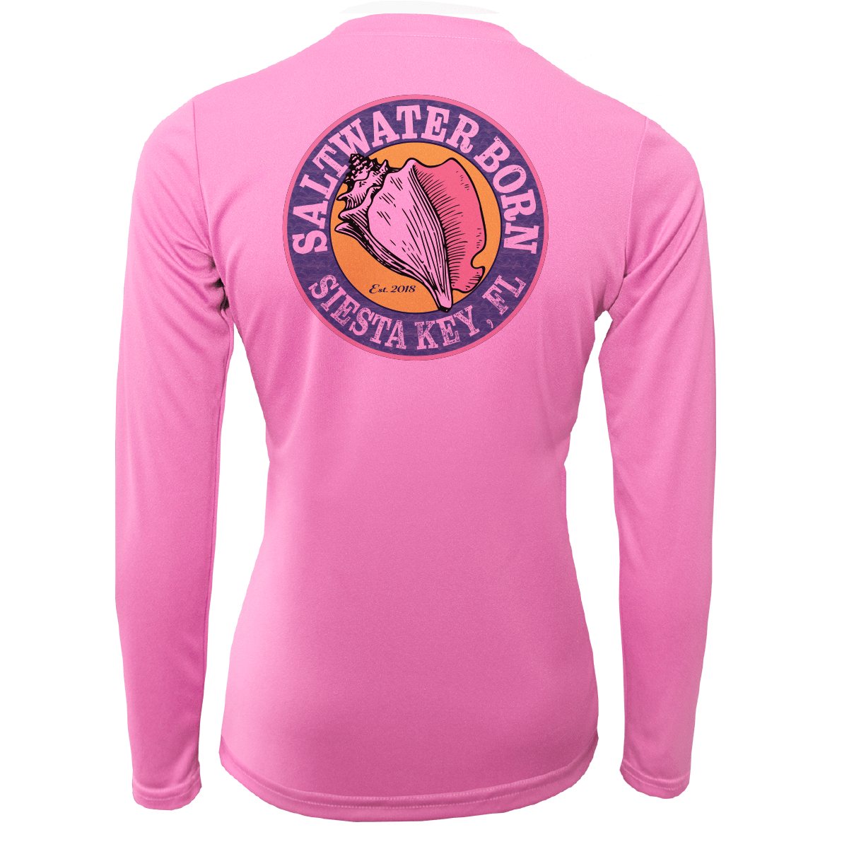 Saltwater Born Shirts Siesta Key "Saltwater Hair...Don't Care" Long Sleeve UPF 50+ Dry-Fit Shirt