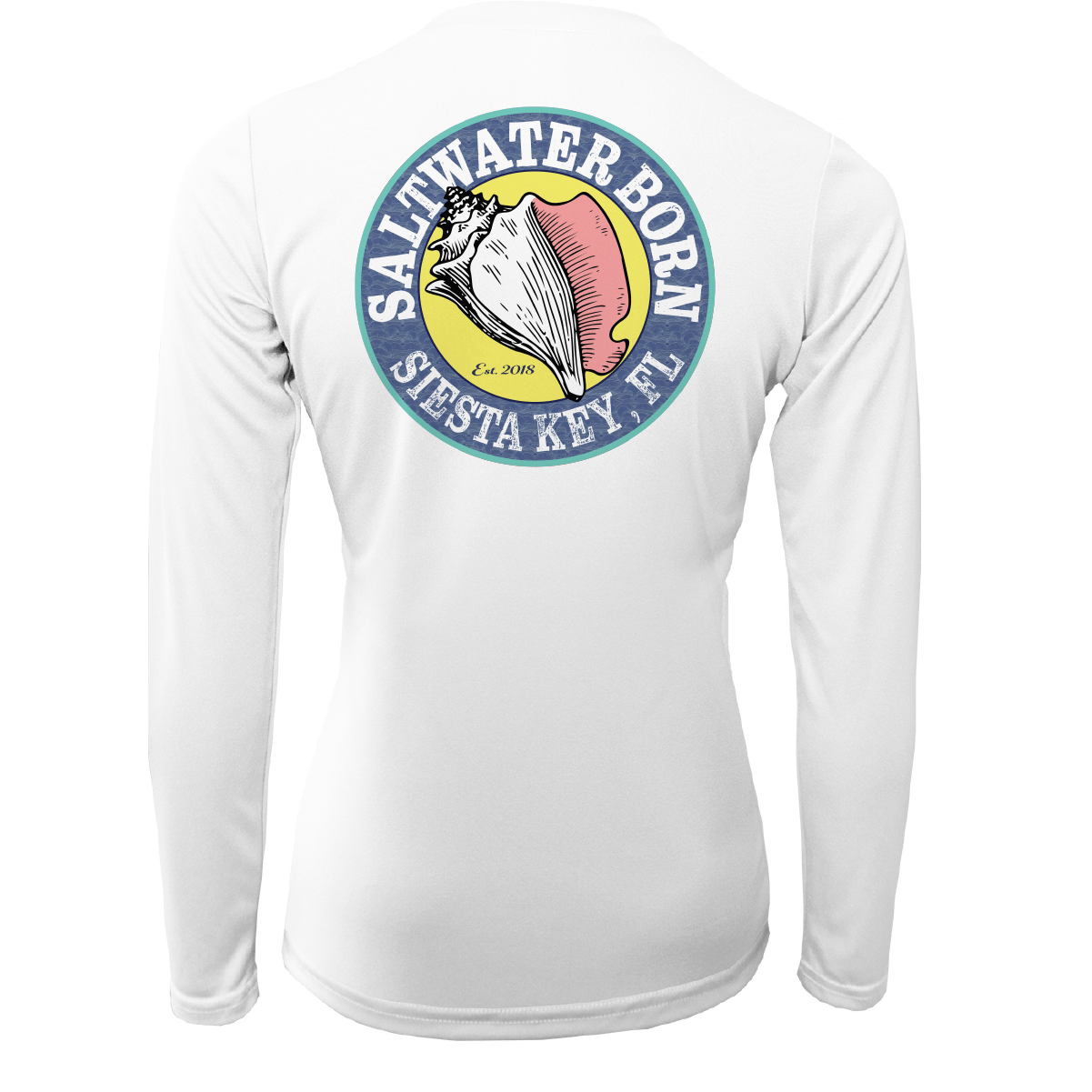 Saltwater Born Shirts Siesta Key "Saltwater Heals Everything" Long Sleeve UPF 50+ Dry-Fit Shirt