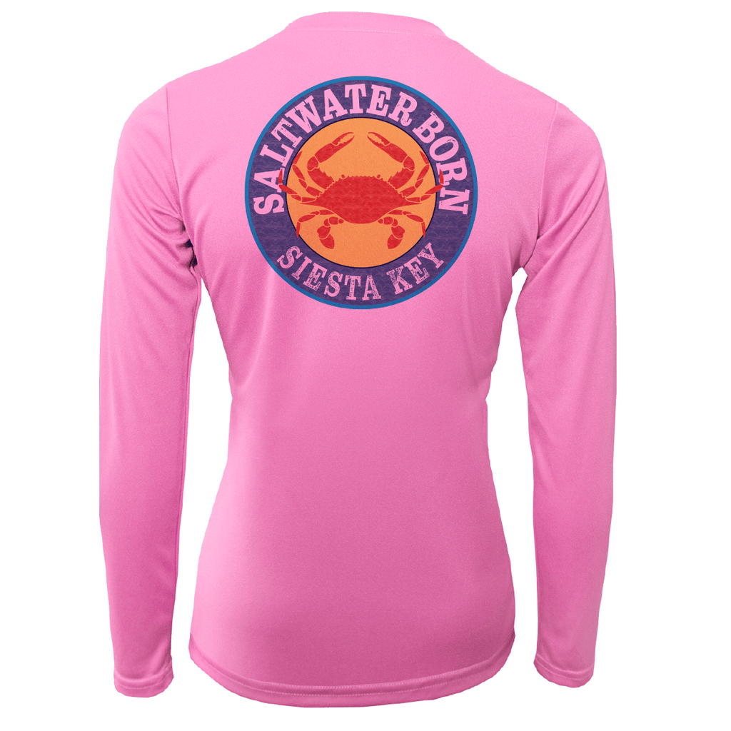 Saltwater Born Shirts Siesta Key Steamed Crab Women's Long Sleeve UPF 50+ Dry-Fit Shirt