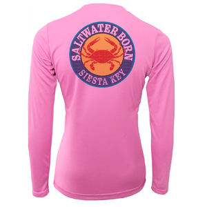 Saltwater Born Shirts Siesta Key Steamed Crab Women's Long Sleeve UPF 50+ Dry-Fit Shirt