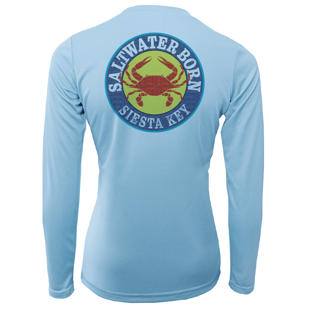 Saltwater Born Shirts Siesta Key Steamed Crab Women's Long Sleeve UPF 50+ Dry-Fit Shirt