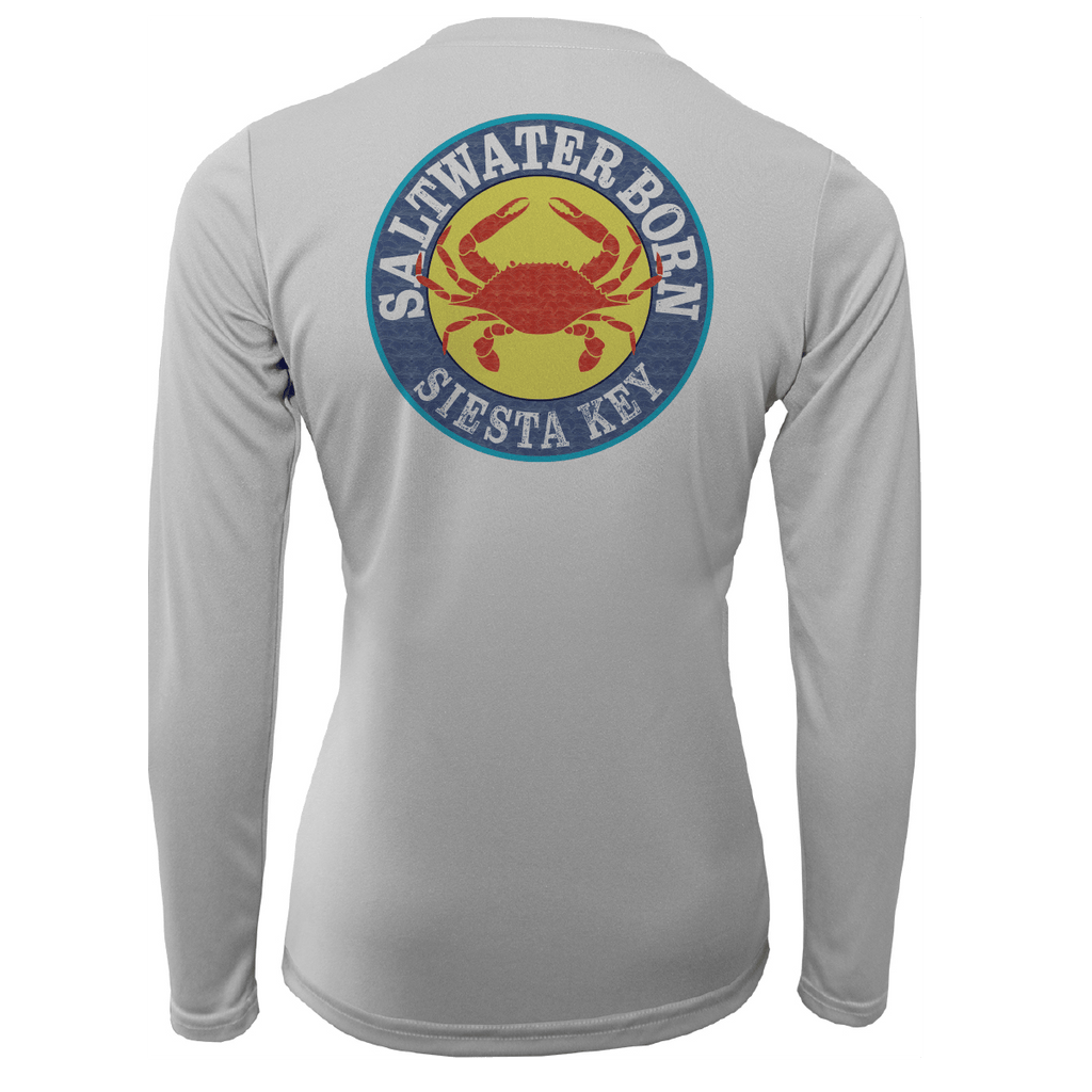 Saltwater Born Shirts Siesta Key Steamed Crab Women's Long Sleeve UPF 50+ Dry-Fit Shirt