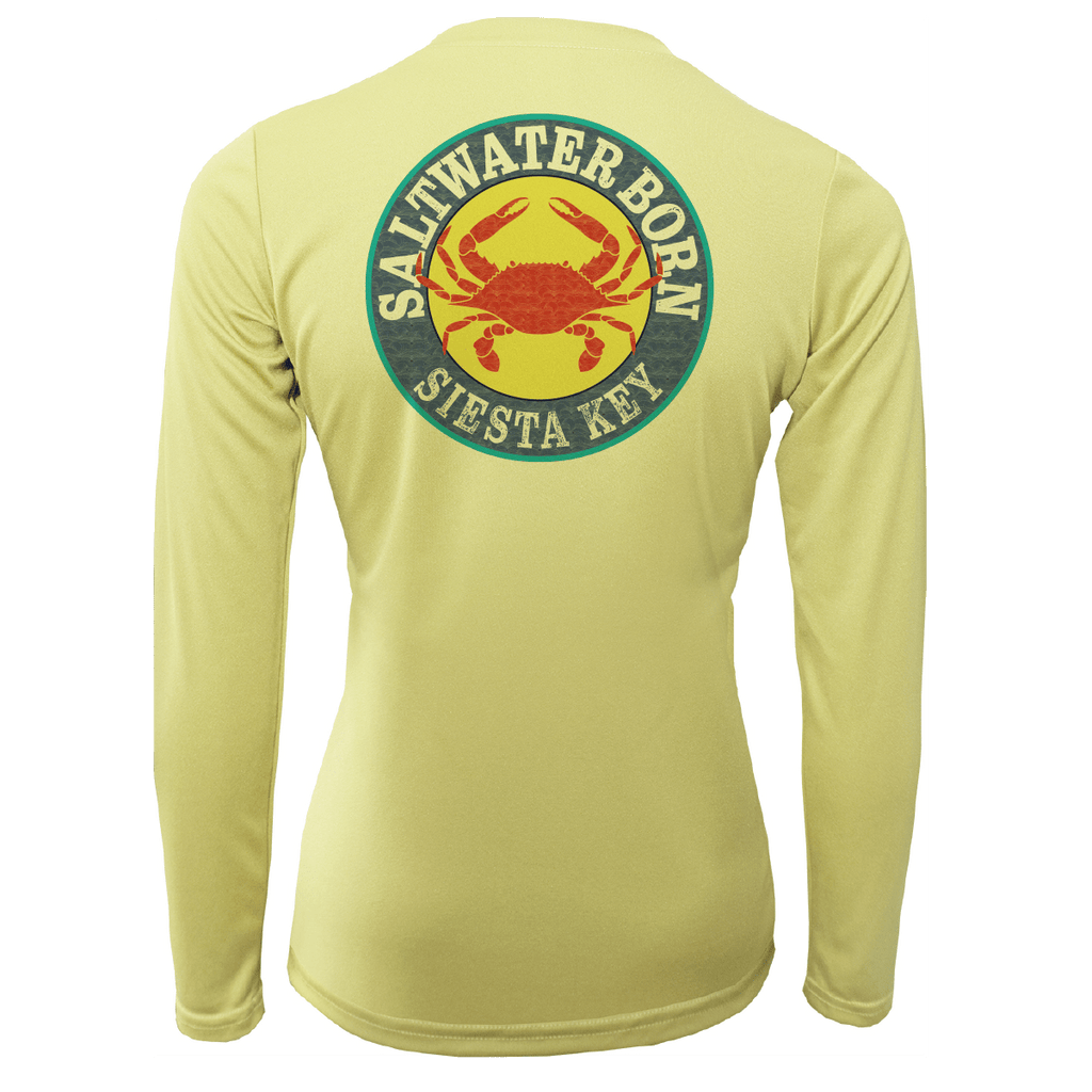 Saltwater Born Shirts Siesta Key Steamed Crab Women's Long Sleeve UPF 50+ Dry-Fit Shirt