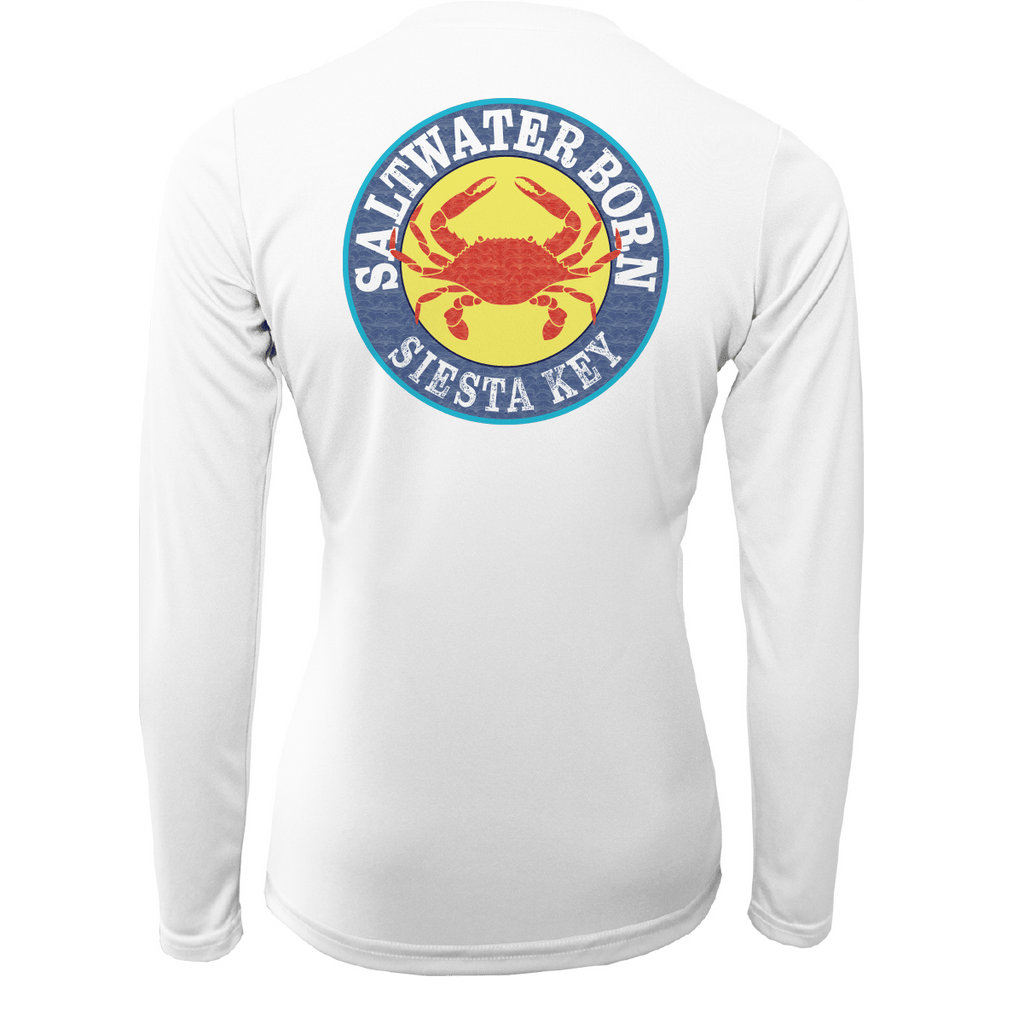 Saltwater Born Shirts Siesta Key Steamed Crab Women's Long Sleeve UPF 50+ Dry-Fit Shirt