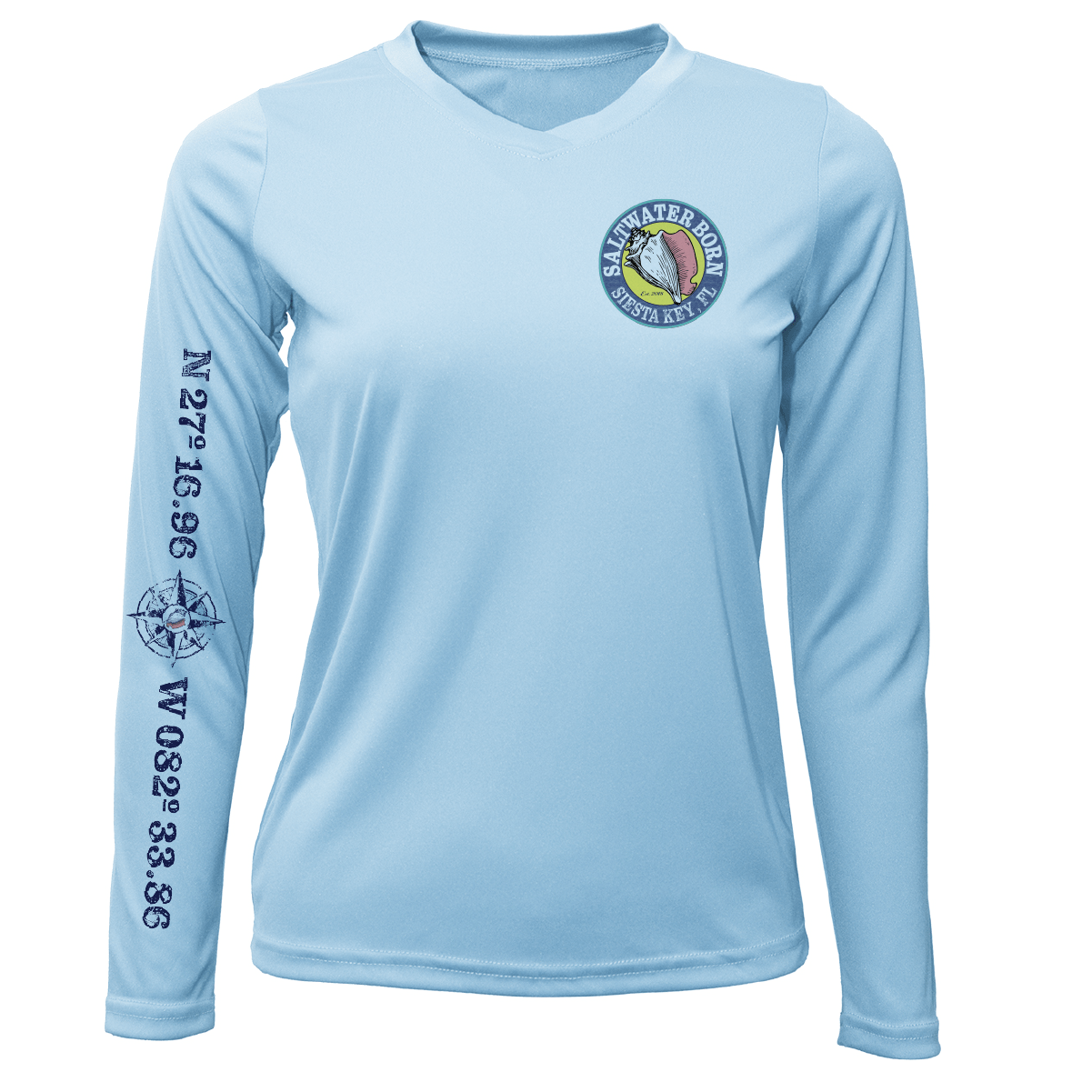 Saltwater Born Shirts Siesta Key "Surrender The Booty" Women's Long Sleeve UPF 50+ Dry-Fit Shirt