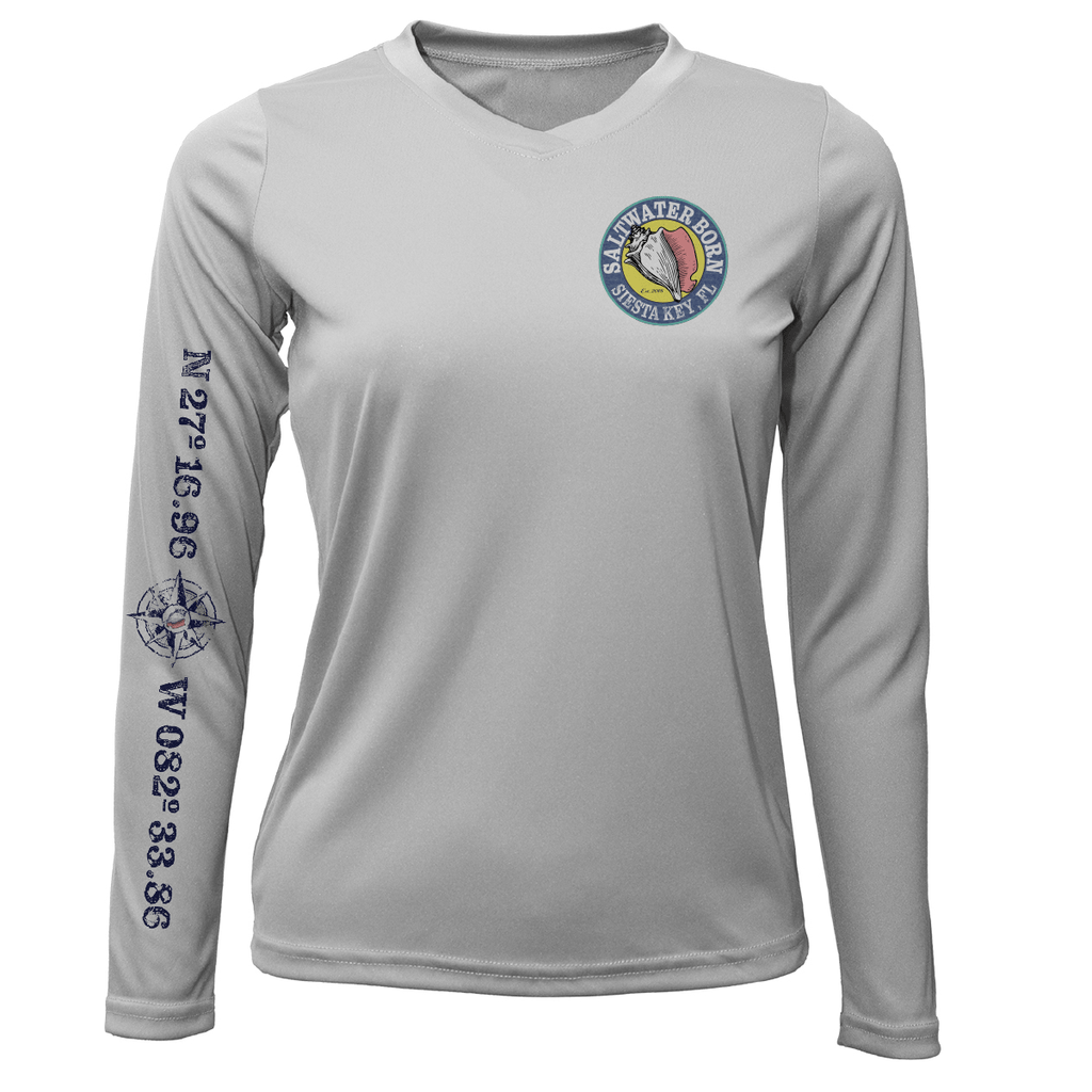 Saltwater Born Shirts Siesta Key "Surrender The Booty" Women's Long Sleeve UPF 50+ Dry-Fit Shirt