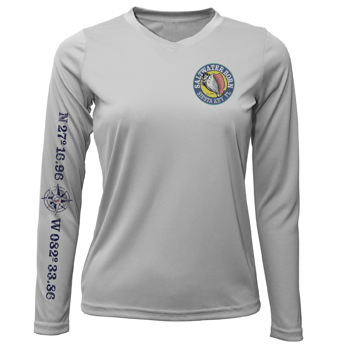 Saltwater Born Shirts Siesta Key "Surrender The Booty" Women's Long Sleeve UPF 50+ Dry-Fit Shirt