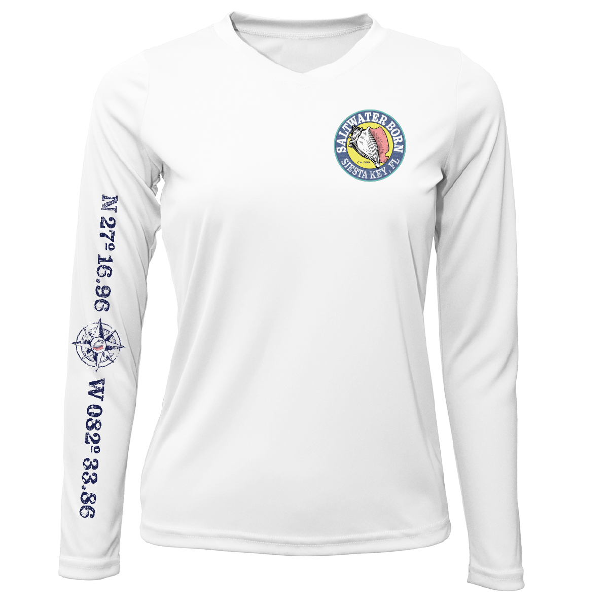Saltwater Born Shirts Siesta Key "Surrender The Booty" Women's Long Sleeve UPF 50+ Dry-Fit Shirt