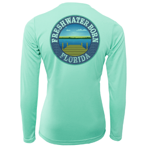 Saltwater Born Shirts State of Florida Freshwater Born Women's Long Sleeve UPF 50+ Dry-Fit Shirt