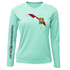 Saltwater Born Shirts State of Florida Freshwater Born Women's Long Sleeve UPF 50+ Dry-Fit Shirt