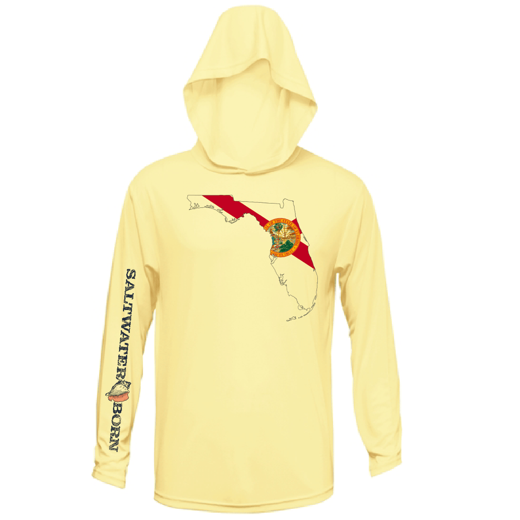 SALTWATER BORN Shirts State of Florida Long Sleeve UPF 50+ Dry-Fit Hoodie