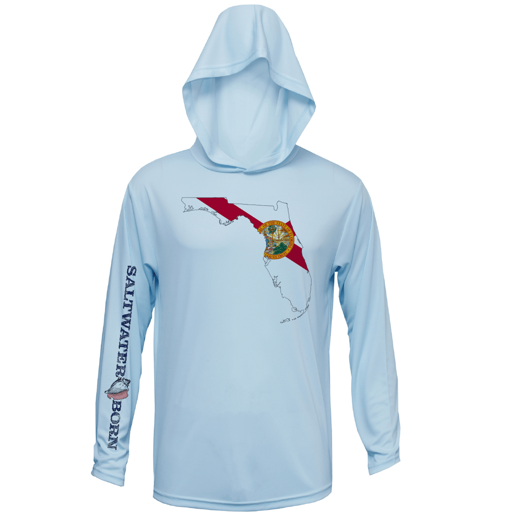 SALTWATER BORN Shirts State of Florida Long Sleeve UPF 50+ Dry-Fit Hoodie