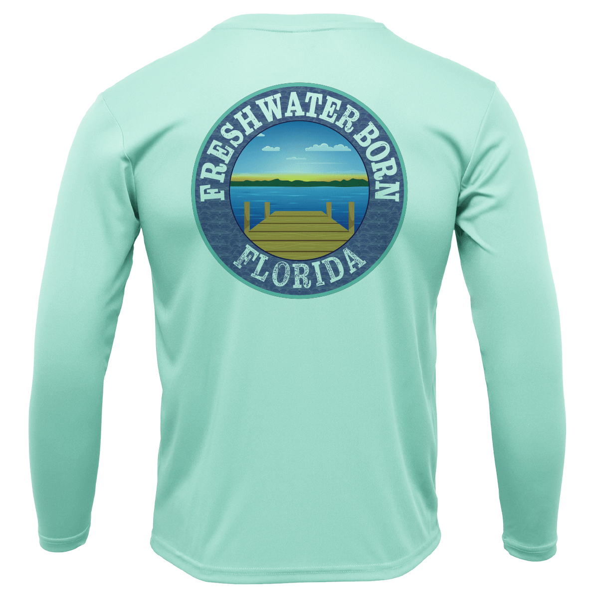 Saltwater Born Shirts State of Florida USA Freshwater Born Boy's Long Sleeve UPF 50+ Dry-Fit Shirt