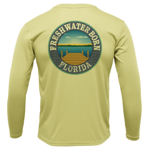 Saltwater Born Shirts State of Florida USA Freshwater Born Girl's Long Sleeve UPF 50+ Dry-Fit Shirt