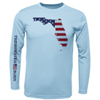 Saltwater Born Shirts State of Florida USA Freshwater Born Girl's Long Sleeve UPF 50+ Dry-Fit Shirt
