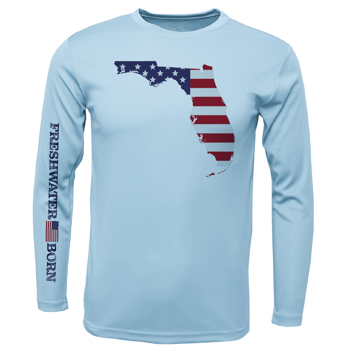 Saltwater Born Shirts State of Florida USA Freshwater Born Girl's Long Sleeve UPF 50+ Dry-Fit Shirt