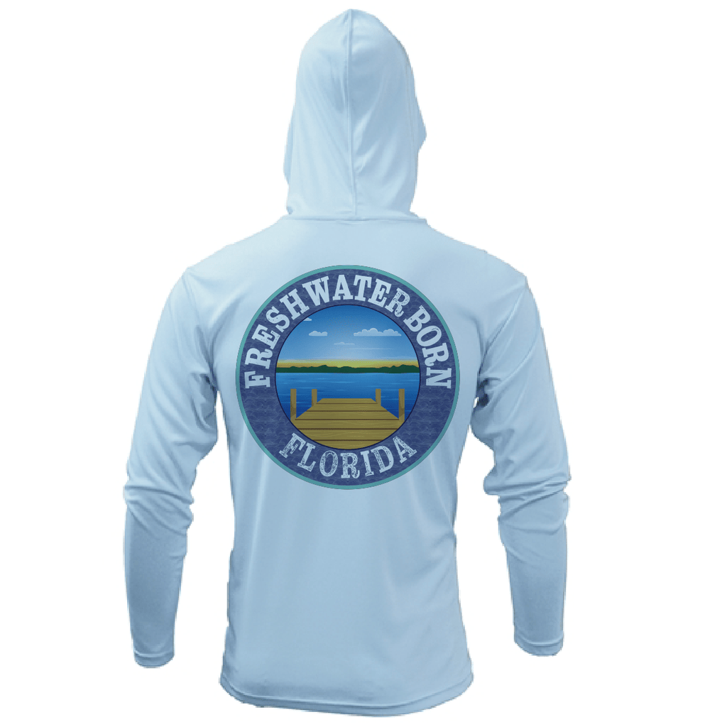 Saltwater Born Shirts State of Florida USA Freshwater Born Men's Long Sleeve UPF 50+ Dry-Fit Hoodie