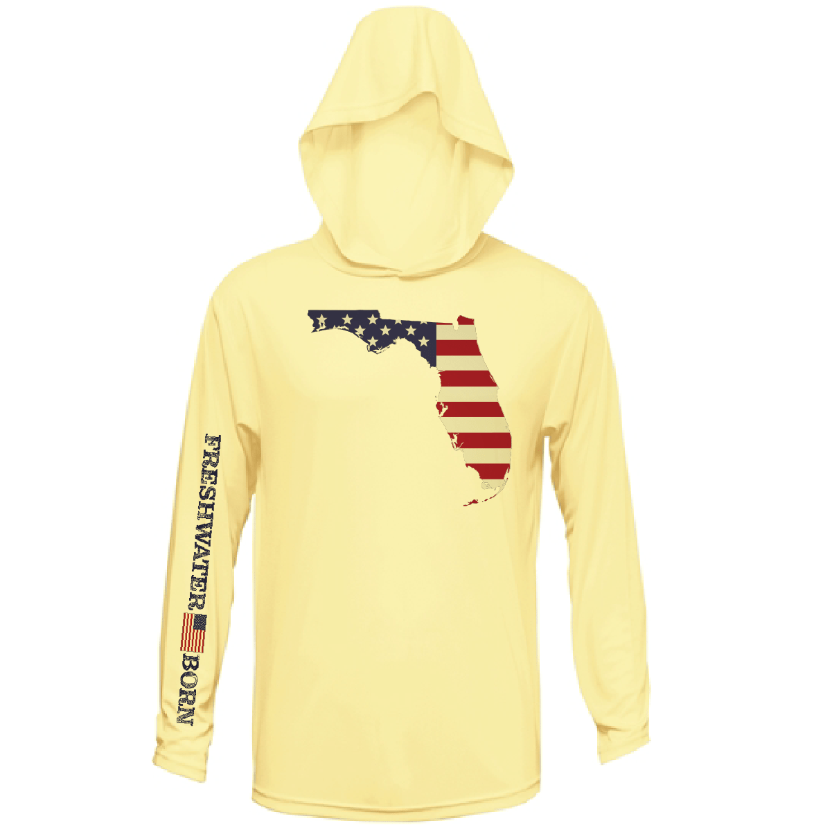 Saltwater Born Shirts State of Florida USA Freshwater Born Men's Long Sleeve UPF 50+ Dry-Fit Hoodie