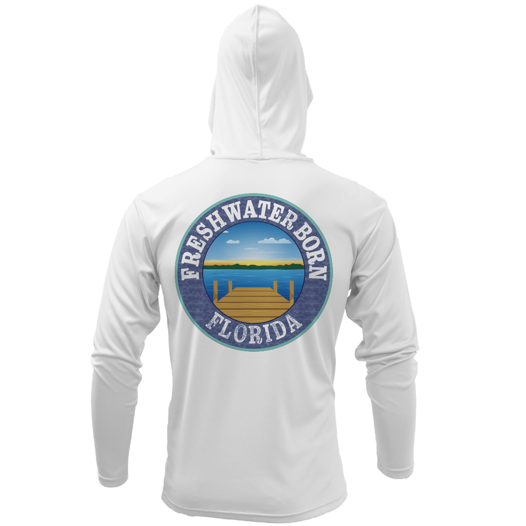 Saltwater Born Shirts State of Florida USA Freshwater Born Men's Long Sleeve UPF 50+ Dry-Fit Hoodie