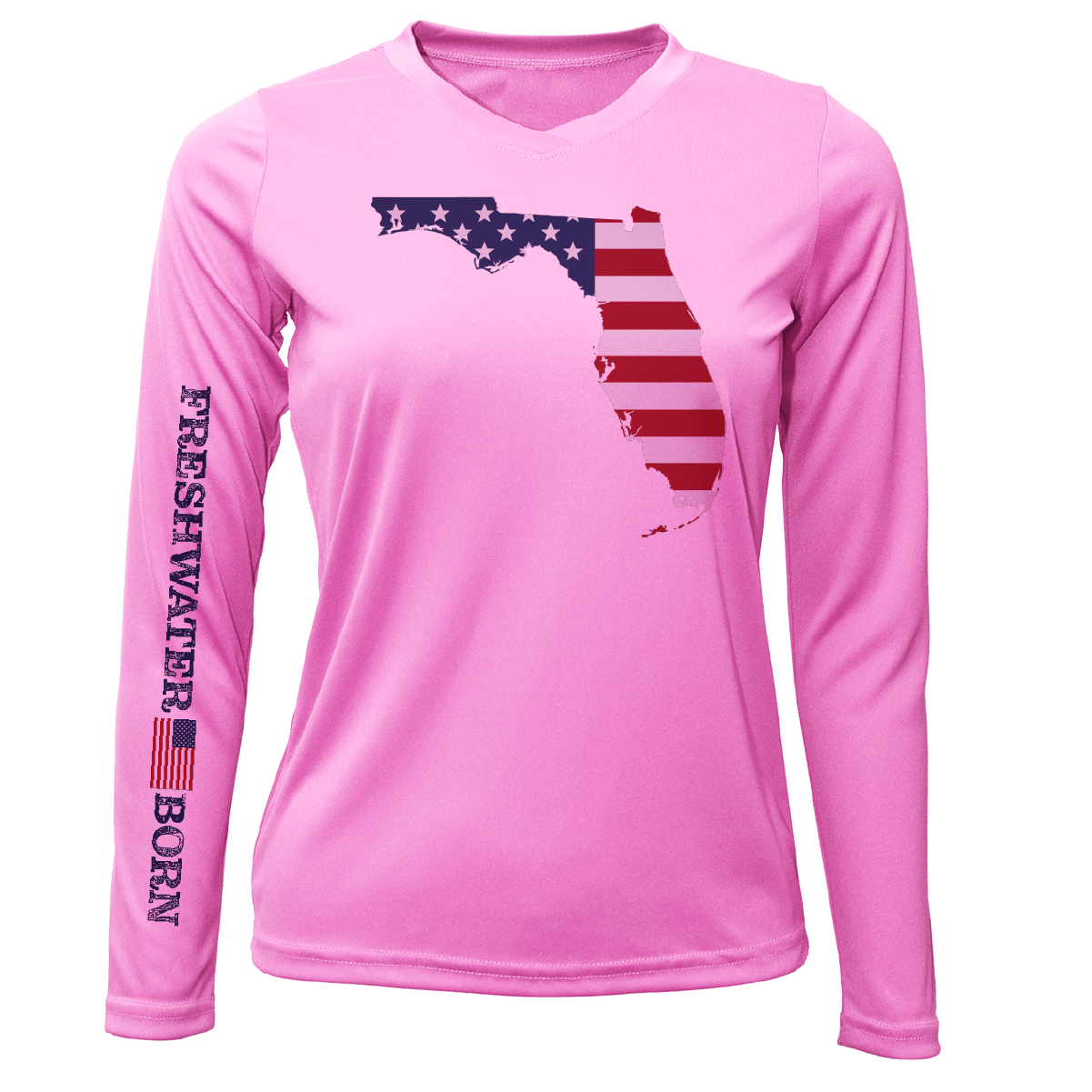 Saltwater Born Shirts State of Florida USA Freshwater Born Women's Long Sleeve UPF 50+ Dry-Fit Shirt