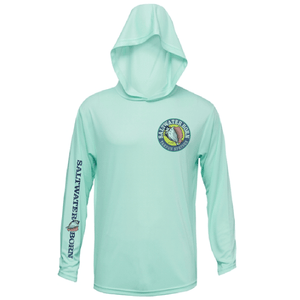 Saltwater Born Shirts Tarpon Springs, FL Action Tarpon Long Sleeve UPF 50+ Dry-Fit Hoodie