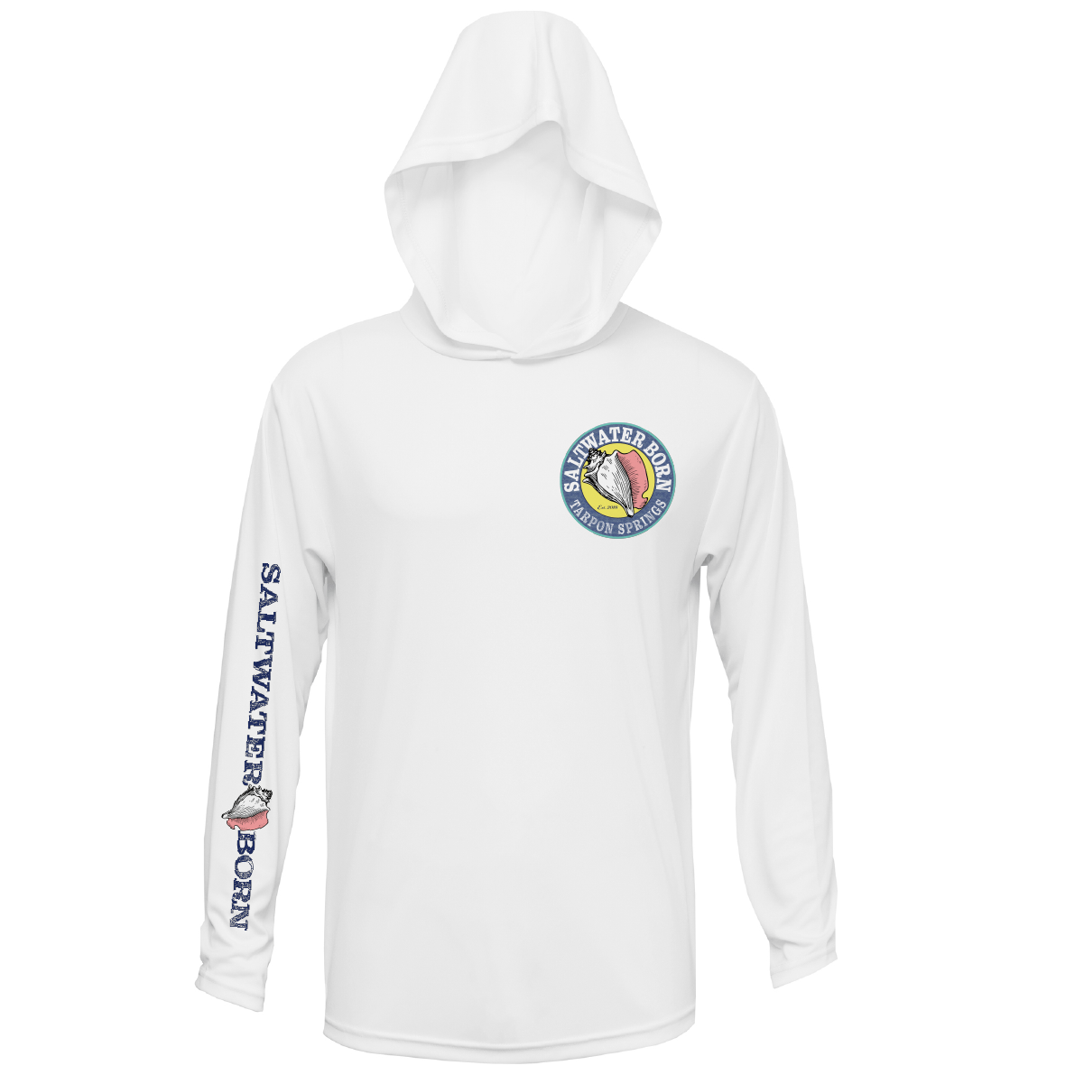 Saltwater Born Shirts Tarpon Springs, FL Action Tarpon Long Sleeve UPF 50+ Dry-Fit Hoodie