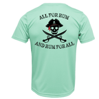 Saltwater Born Shirts Tarpon Springs, FL "All For Rum and Rum For All" Men's Short Sleeve UPF 50+ Dry-Fit Shirt