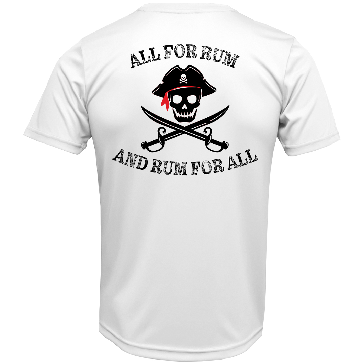 Saltwater Born Shirts Tarpon Springs, FL "All For Rum and Rum For All" Men's Short Sleeve UPF 50+ Dry-Fit Shirt
