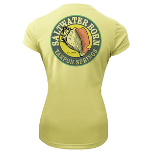 Saltwater Born Shirts Tarpon Springs Florida Girl Women's Short Sleeve UPF 50+ Dry-Fit Shirt