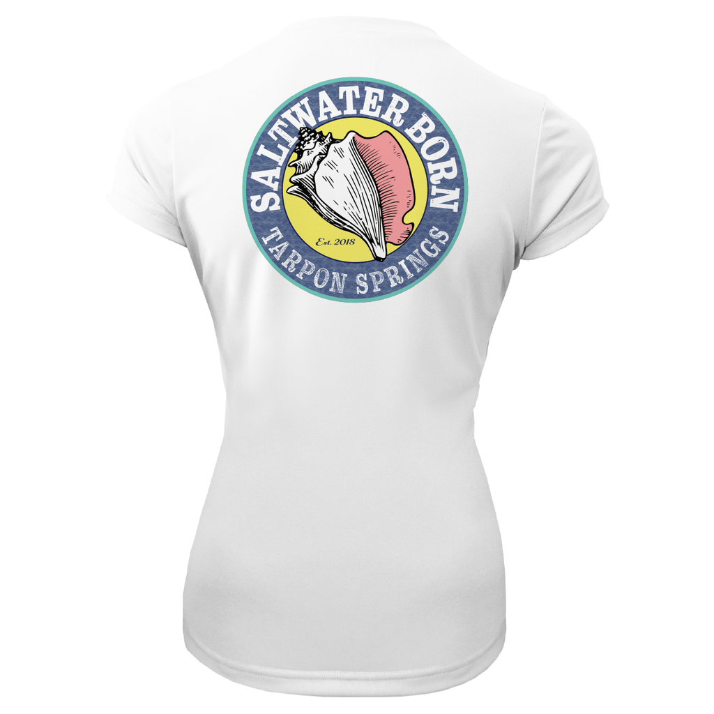 Saltwater Born Shirts Tarpon Springs Florida Girl Women's Short Sleeve UPF 50+ Dry-Fit Shirt