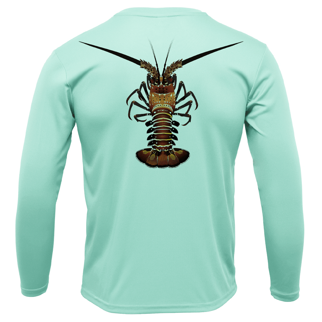 Saltwater Born Shirts & Tops Florida Keys Realistic Lobster Men's Long Sleeve UPF 50+ Dry-Fit Shirt
