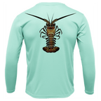 Saltwater Born Shirts & Tops Florida Keys Realistic Lobster Men's Long Sleeve UPF 50+ Dry-Fit Shirt