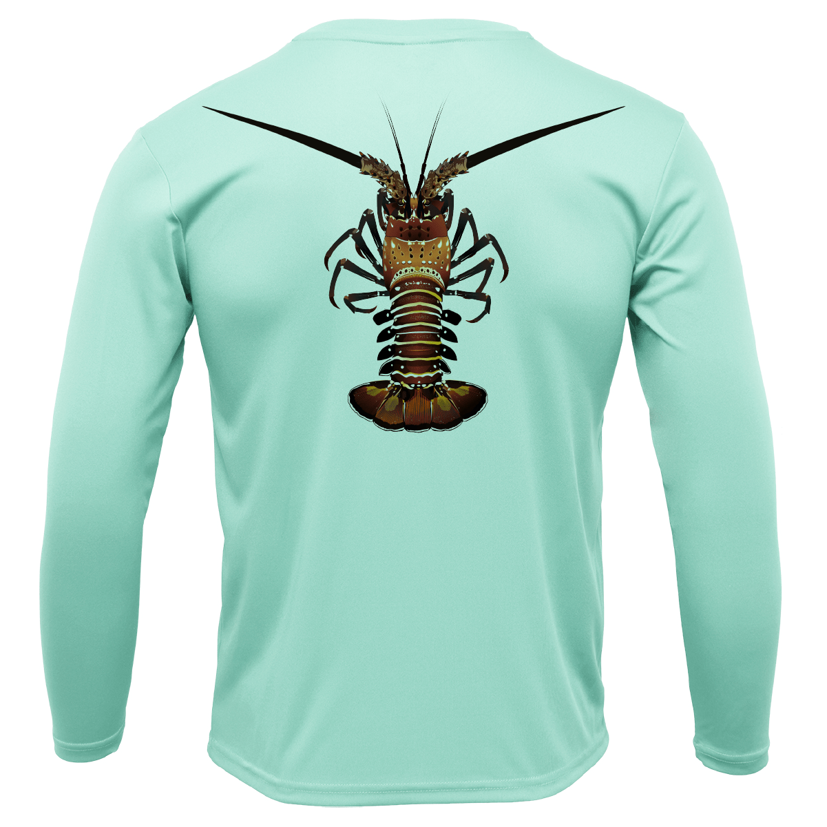Saltwater Born Shirts & Tops Florida Keys Realistic Lobster Men's Long Sleeve UPF 50+ Dry-Fit Shirt
