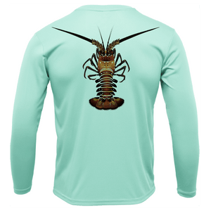 Saltwater Born Shirts & Tops Florida Keys Realistic Lobster Men's Long Sleeve UPF 50+ Dry-Fit Shirt