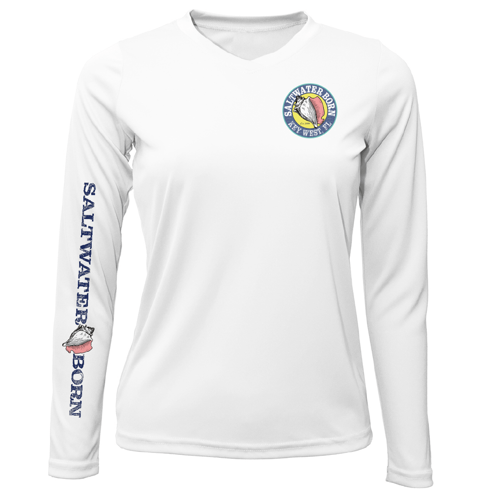 Saltwater Born Shirts & Tops Key West "The Beach Gives me Porpoise" Women's Long Sleeve UPF 50+ Dry-Fit Shirt