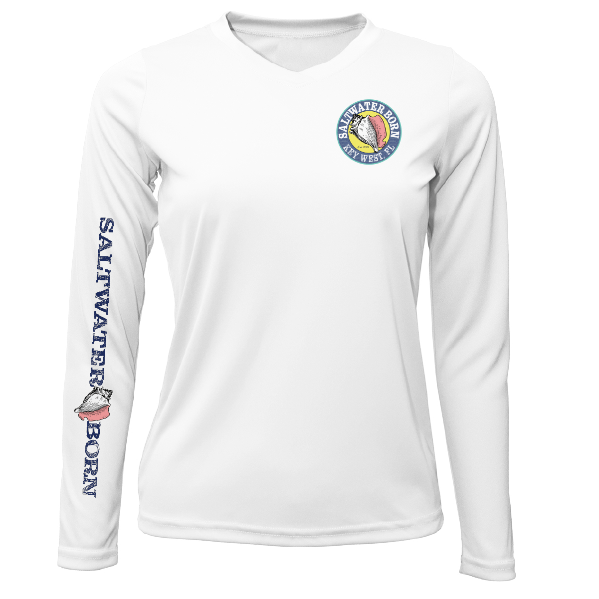 Saltwater Born Shirts & Tops Key West "The Beach Gives me Porpoise" Women's Long Sleeve UPF 50+ Dry-Fit Shirt