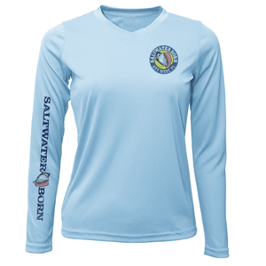 Saltwater Born Shirts & Tops Key West "The Beach Gives me Porpoise" Women's Long Sleeve UPF 50+ Dry-Fit Shirt