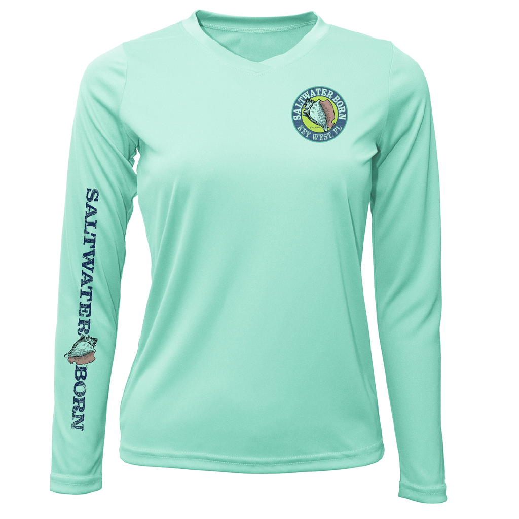 Saltwater Born Shirts & Tops Key West "The Beach Gives me Porpoise" Women's Long Sleeve UPF 50+ Dry-Fit Shirt