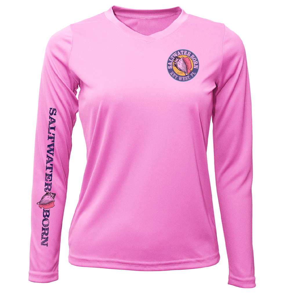 Saltwater Born Shirts & Tops Key West "The Beach Gives me Porpoise" Women's Long Sleeve UPF 50+ Dry-Fit Shirt