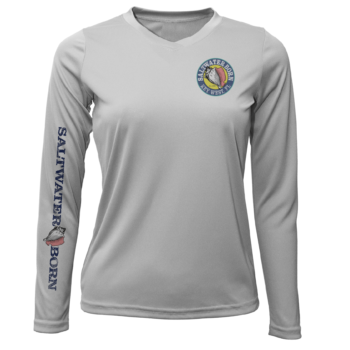 Saltwater Born Shirts & Tops Key West "The Beach Gives me Porpoise" Women's Long Sleeve UPF 50+ Dry-Fit Shirt