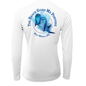 Saltwater Born Shirts & Tops S / WHITE Key West "The Beach Gives me Porpoise" Women's Long Sleeve UPF 50+ Dry-Fit Shirt