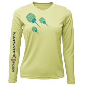 Saltwater Born Shirts & Tops XS / CANARY Key West Horseshoe Crab Women's Long Sleeve UPF 50+ Dry-Fit Shirt