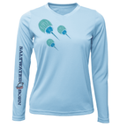 Saltwater Born Shirts & Tops XS / ICE BLUE Key West Horseshoe Crab Women's Long Sleeve UPF 50+ Dry-Fit Shirt