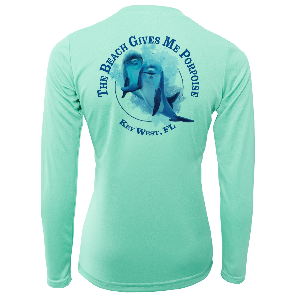 Saltwater Born Shirts & Tops XS / SEAFOAM Key West "The Beach Gives me Porpoise" Women's Long Sleeve UPF 50+ Dry-Fit Shirt