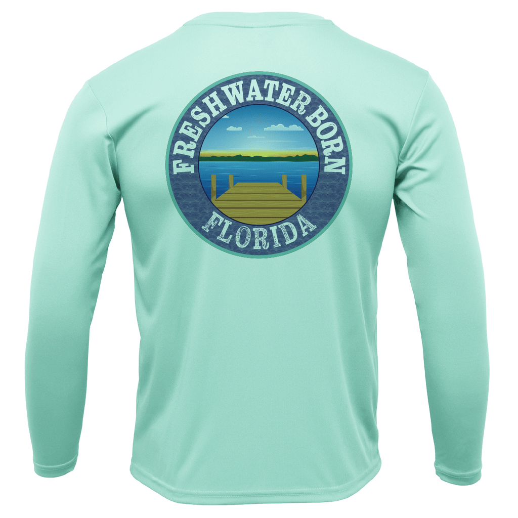 Saltwater Born Shirts UF Orange and Blue Freshwater Born Boy's Long Sleeve UPF 50+ Dry-Fit Shirt