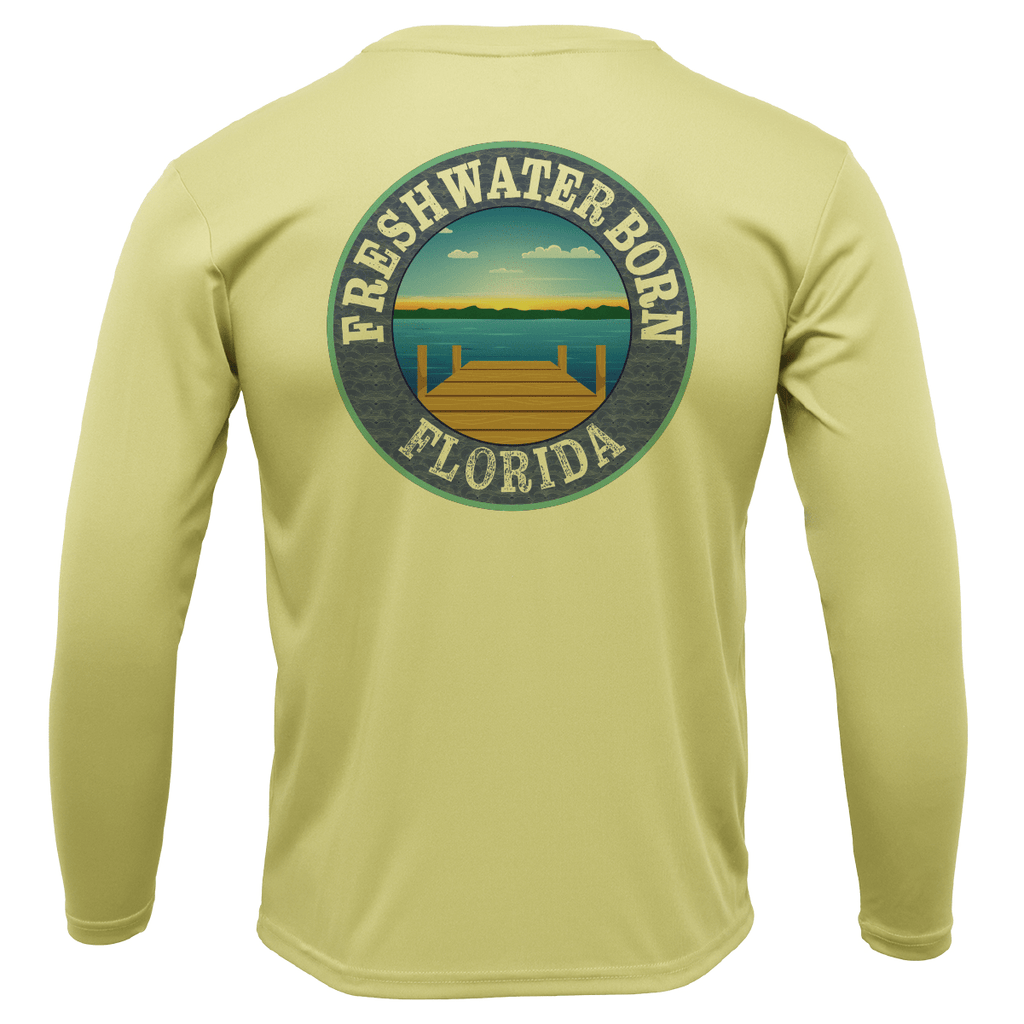 Saltwater Born Shirts USF Green and Gold Freshwater Born Boy's Long Sleeve UPF 50+ Dry-Fit Shirt