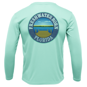 Saltwater Born Shirts USF Green and Gold Freshwater Born Boy's Long Sleeve UPF 50+ Dry-Fit Shirt