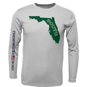 Saltwater Born Shirts USF Green and Gold Freshwater Born Girl's Long Sleeve UPF 50+ Dry-Fit Shirt