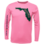 Saltwater Born Shirts USF Green and Gold Freshwater Born Girl's Long Sleeve UPF 50+ Dry-Fit Shirt