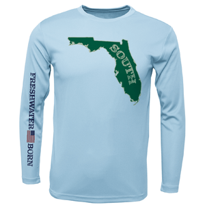 Saltwater Born Shirts USF Green and Gold Freshwater Born Girl's Long Sleeve UPF 50+ Dry-Fit Shirt